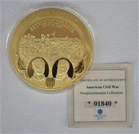 24k Gold CLAD Atlanta Campaign Proof Coin w/ COA