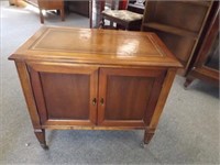 Antique c.1930 Mahogany Cabinet w/ Leather Top