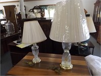 (2) Glass/Crystal Lamps