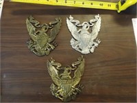 (3) Brass/Metal American Eagle Coat of Arms