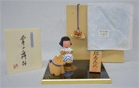 Hand Carved Japanese Wood Figure Set