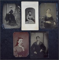 Group of 5 Antique Tin Type Photographs