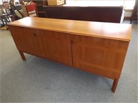 Light Wood Stained Credenza