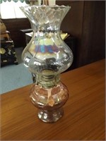 Glass Oil Lamp -- Rose Color -- 14" Tall