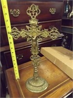 Large Brass Crucifix 16" Heavy