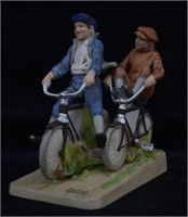 1981 Norman Rockwell Bicycle Boys Porcelain Figure
