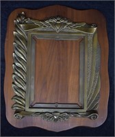 1978 Wood & Brass Plaque Frame