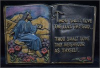 Vintage Chalkware Religious Plaque