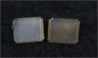 Antique Russian Sterling Silver Crystal Cufflinks