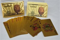 24k Gold Leaf Donald Trump Playing Cards NIB
