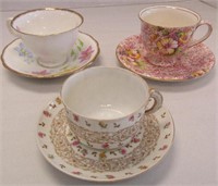 3 Tea Cups & Saucers