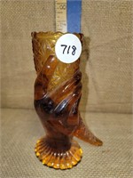 FENTON AMBER LADIES HAND VASE