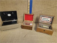 3 WOOD MUSIC BOXES