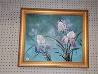 FRAMED IRIS OIL PAINTING ON CANVAS- SIGNED-24X20