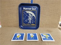 MORTON SALT TRAY & COASTERS