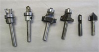 6pc Porter Cable 1/4" Router Bits