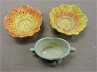 McCoy Pottery Dish & 2 Candy Dishes