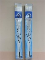 Pair Cool White Lawn Stakes