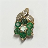 $1000 14K  Natural Emerald(0.6ct) Diamond(0.02ct)