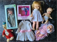 Lot of 5 dolls and 2 outfits -Huckleberry Hound,