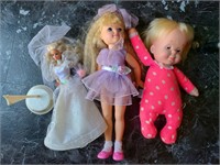 Lot of 3 vintage dolls-1 1989 wedding fantasy and
