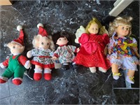 Set 5 Vintage Dolls including Precious Moments