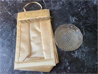 Vintage lot of 2-1 gold bag ,1 bubble glass bowl
