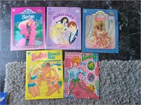 Set 5 Vintage Barbie Paper Doll Books-Never used