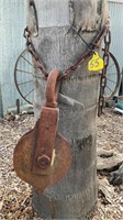 ANTIQUE PULLEY ON CHAIN
