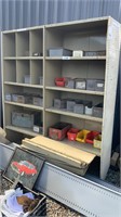 QTY OF STEEL SHELVING AND CONTAINERS