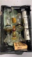 BOX OF KERO LAMPS, PETOL AND DICK SMITH CARTS
