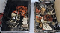 2 BOX OF CHAINSAW SPARE PARTS,
