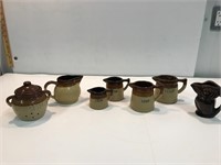Stoneware measuring cups.