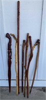 8 Handcrafted Wood Walking Sticks
