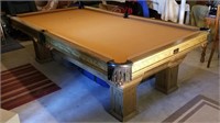 Historic Custom Built Peters 9ft Slate Pool Table