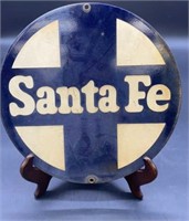 Porcelain Santa Fe Railroad Sign