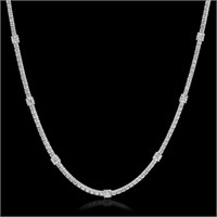 18K White Gold 7.87 cts.Diamond Necklace