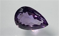 Certified 10.25 Cts Natural Pear Cut Amethyst