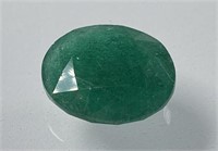 Certified 6.85 Cts Natural Oval Cut Emerald