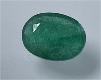 Certified 4.75 Cts Natural Oval Cut Emerald