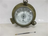 HEAVY BRASS NAUTICAL THERMOMETER