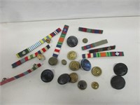 CANADIAN MILITARY RIBBONS & NAVY BUTTONS