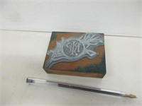ANTIQUE LEAD ON WOOD RELIGIOUS RIP LETTER PRESS