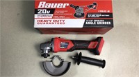 Bauer cordless angle grinder, works, no battery