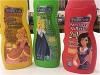 3 New Princess Body Wash & 2 in 1 Shampoo