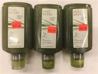 3 Pure Herbs Rosemary Melissa Thyme Liquid Soaps