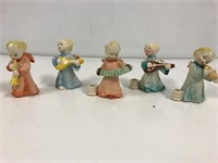 Musical porcelain angels. 2.5” tall.