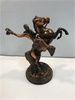 Bronze 12” tall. A leg has been repaired