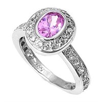 Oval Cut 1.00 Ct Pink Topaz Ring