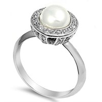 Stunning Cabochon Freshwater Pearl Ring